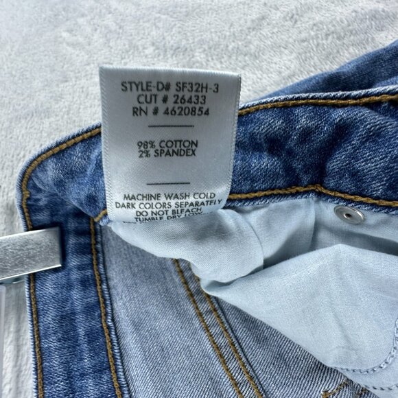 Just Black Jeans Short Women Size 28 Medium Wash Distressed SF32H-3 Made in USA - Picture 4 of 9